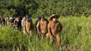 Bupati Sujiwo meninjau potensi wisata Batu Ampar di Kabupaten Kubu Raya.