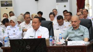 Krisantus menerima kunjungan Banggar DPR RI di Kantor Gubernur Kalbar
