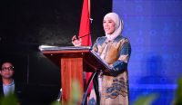 Menteri Komunikasi dan Digital Meutya Hafid menyampaikan paparan mengenai kewaspadaan terhadap modus radikalisasi di ruang digital.