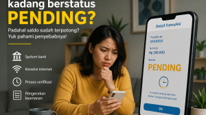 Ilustrasi transaksi pending di Mobile Banking Bank Kalbar saat transfer atau pembayaran digital.